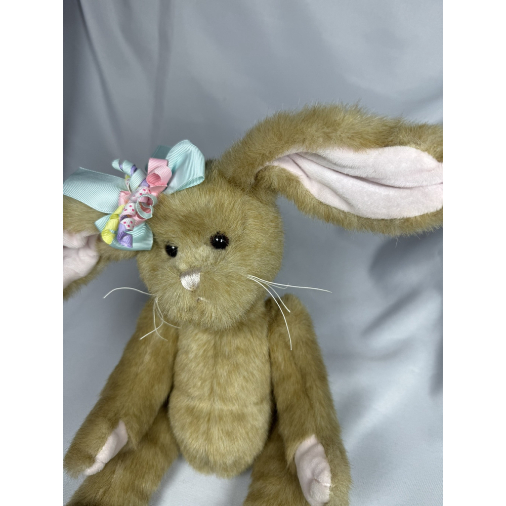 Bearington Collection Easter Bunny Rabbit Hare Stuffed Plush Jointed Bow 15” EUC - Picture 3 of 8